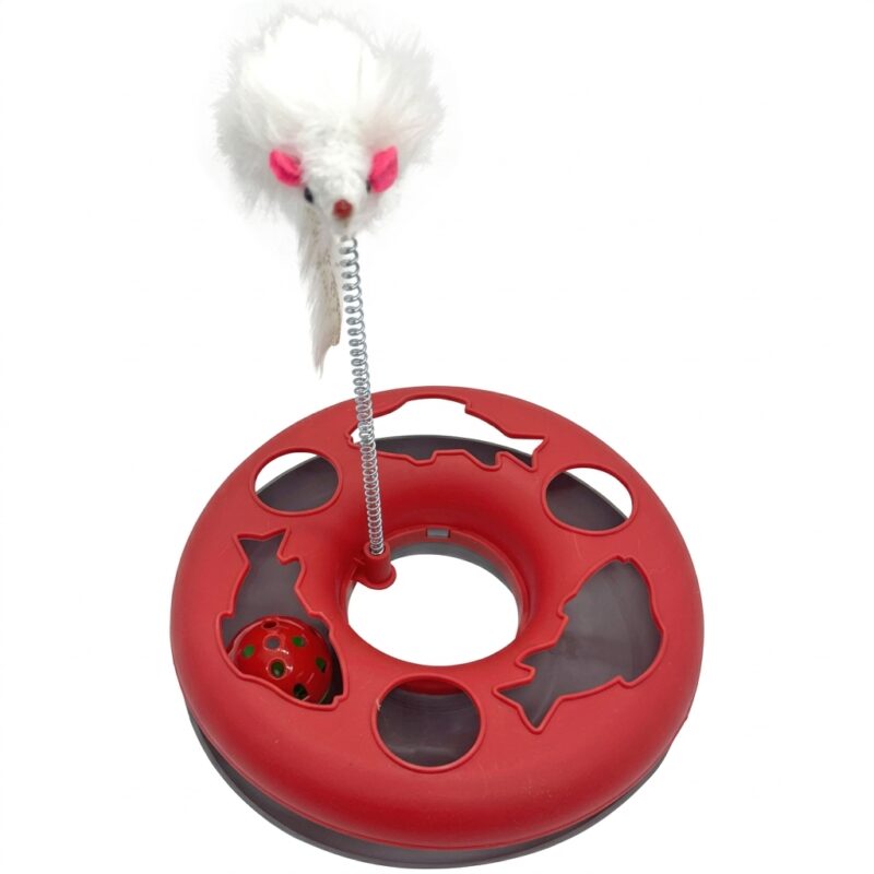 Interactive Cat Turntable Track Toy Spring Mouse Ball