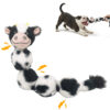 1 Long Caterpillar-Style Cow Plush Squeaky Dog Toy OEM