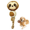 1 4-in-1 Plush Sloth Tennis Ball Squeaky Dog Rope Toy OEM