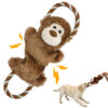 4-in-1 Monkey Plush Squeaky Dog Rope Toy OEM