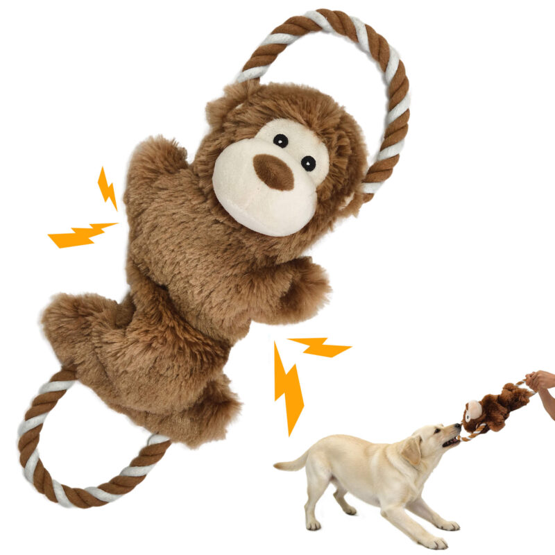 1-3 4-in-1 Monkey Plush Squeaky Dog Rope Toy OEM