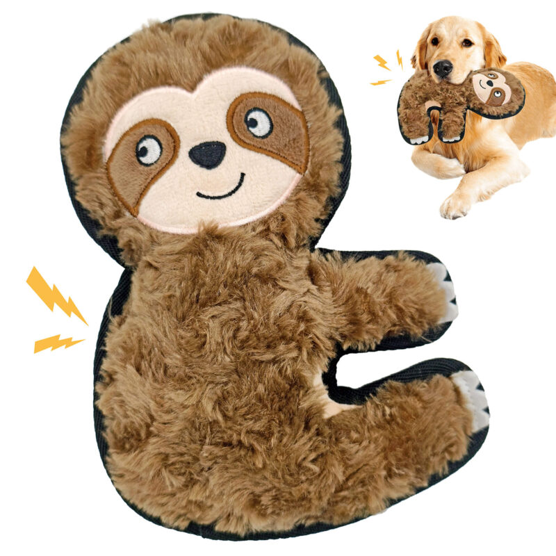 1 (3) Durable Edge Sloth Dog Toy Manufacturer - Reinforced Edge Plush Squeaky Toy