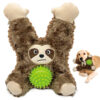 3-in-1 Sloth Plush Squeaky Dog Toy with Spiky Ball OEM