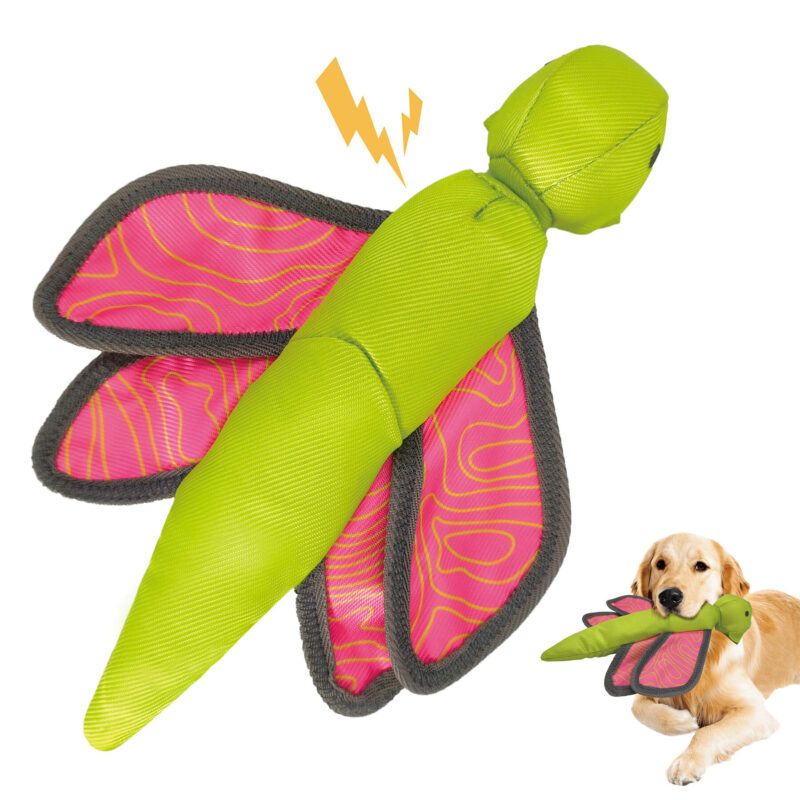 Flying Dragonfly Dog Squeaky Toy OEM - Launchable Oxford Insect Toy for Dogs