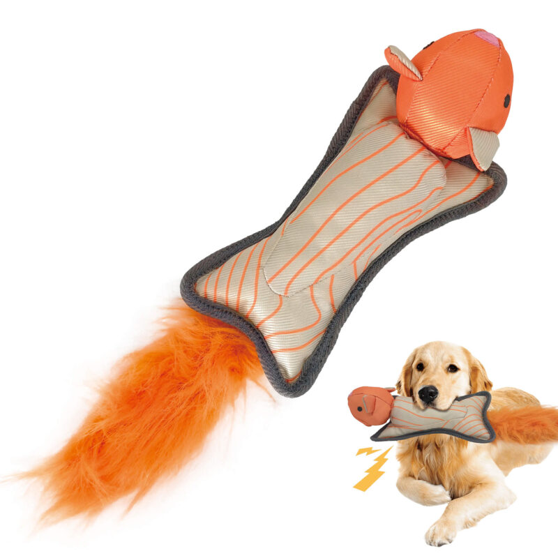 1 Launching Flying Squirrel Dog Toy Wholesale - Slingshot Outdoor Fetch Toy with Fluffy Tail