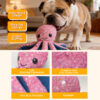 10 Eco-Friendly Recycled Canvas Octopus Squeaky Dog Toy – Multi-Tentacle Interactive Plush Toy for Boredom Relief