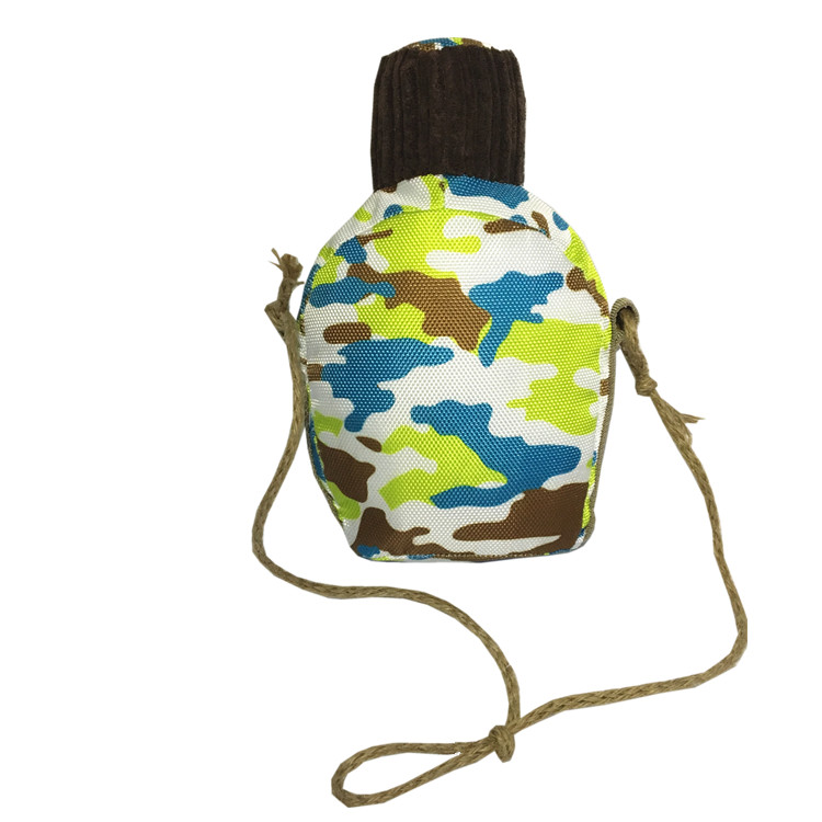 145058042757656464_副本 Camouflage Water Canteen Plush Dog Toy with Interactive Rope Strap