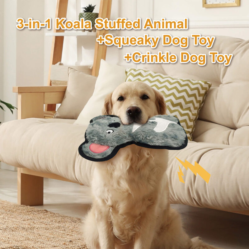 2 Durable Edge Koala Dog Toy OEM - Reinforced Nylon Border Squeaky Plush Toy