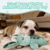 Soft Squeaky Bunny Dog Toy – Sage Green Crown Print Sleeping Plush Companion Toy for Small & Medium Dogs