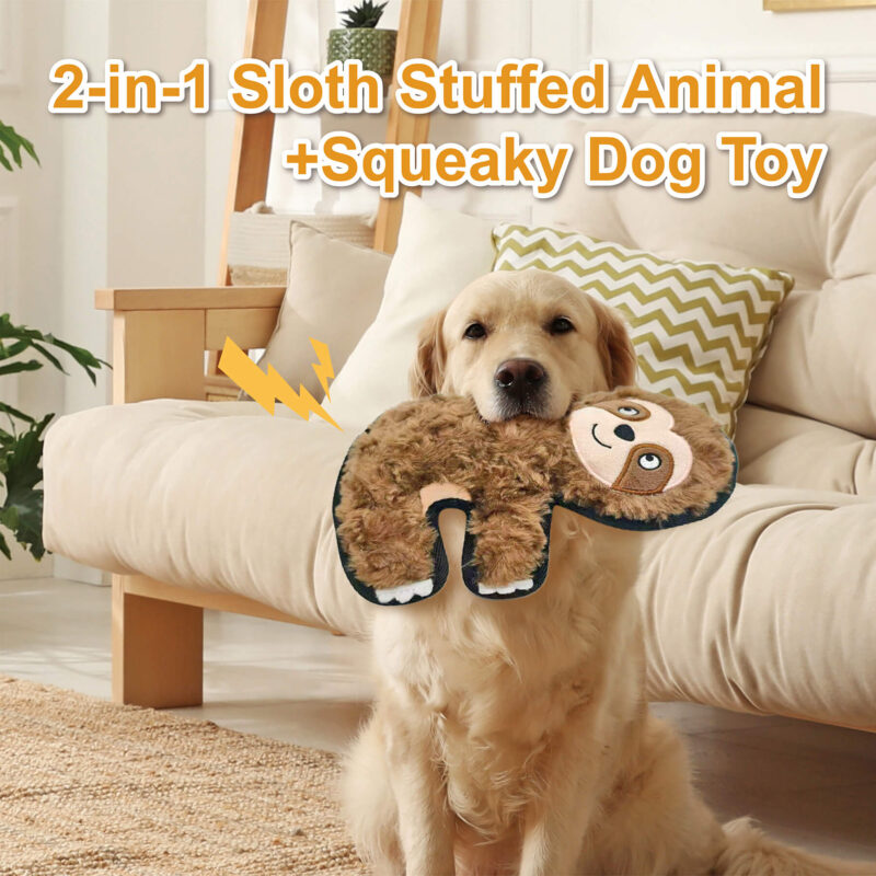 2 Durable Edge Sloth Dog Toy Manufacturer - Reinforced Edge Plush Squeaky Toy