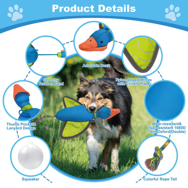 2-6 Flying Duck Slingshot Dog Toy Manufacturer - Durable Oxford Launch Toy with Rope Tail