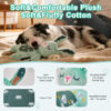 Soft Squeaky Bunny Dog Toy – Sage Green Crown Print Sleeping Plush Companion Toy for Small & Medium Dogs