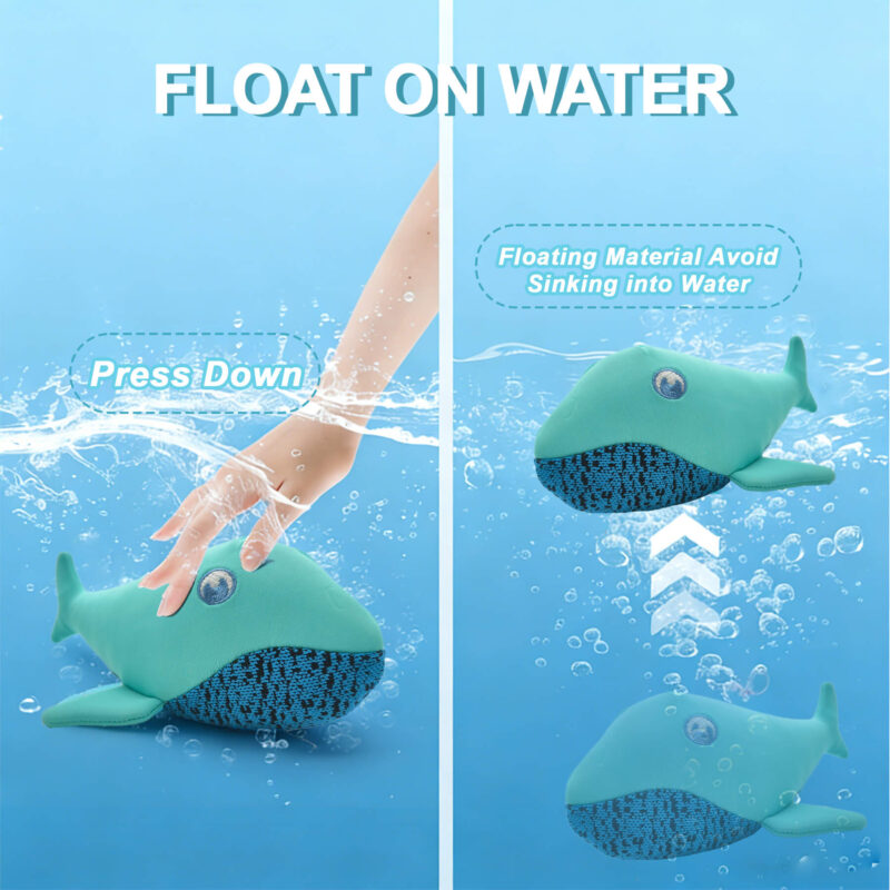 4-2 3-Pack Floating Squeaky Dog Water Toys Set – Durable 3D Mesh Ocean Animal Plush Toys (Whale, Octopus, Starfish) for Pool & Lake Fetch