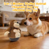 3-in-1 Wobble Squeaky Dog Toy – Interactive Brown Monkey Plush Dog Toy with TPR Weighted Wobble Base for Medium & Small Dogs