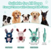 Soft Sleeping Bunny Squeaky Dog Toy – Pink Hearts Plush Calming Companion Toy with Dual Squeakers for Puppies & Small Dogs