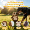 3-in-1 Wobble Squeaky Dog Toy – Interactive Brown Monkey Plush Dog Toy with TPR Weighted Wobble Base for Medium & Small Dogs