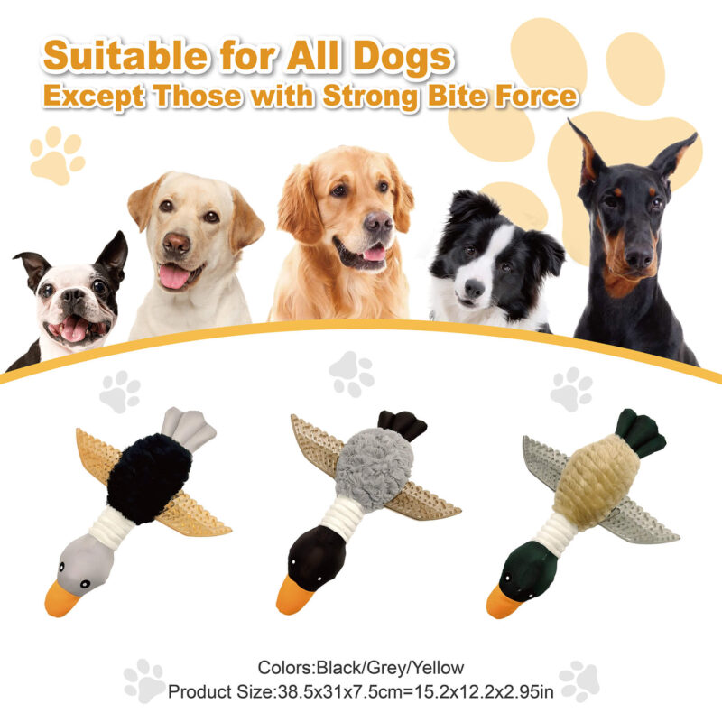 5 2-in-1 Squeaky Goose Plush Dog Toy with Teething Wings OEM