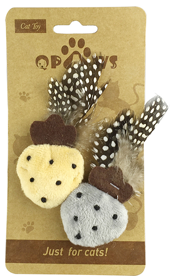 CT16-69 Lightweight Cat Ball Toy Set with Natural Feathers for Kitten Swatting