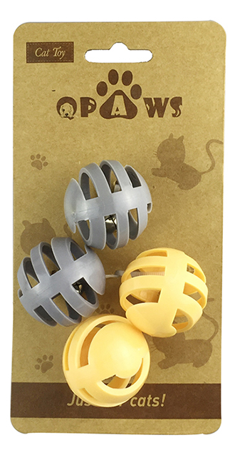 CT16-72 Interactive Cage Ball & Bell Roller Cat Toys for Batting & Chasing