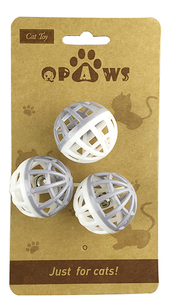 CT16-74 Interactive Cage Ball & Bell Roller Cat Toys for Batting & Chasing