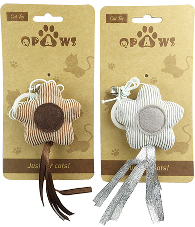 CT16-78 Plush Star & Heart Cat Toy Set with Tassel Tails & Feather Accents