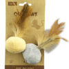 CT16-88 Fluffy Feather & Pom Pom Cat Toy Set for Kitten Swatting & Chasing
