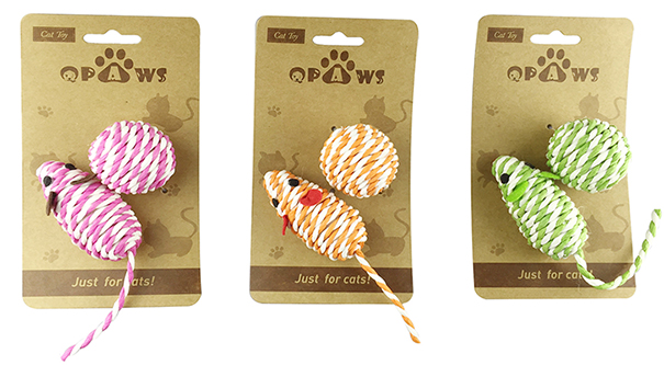 Woven Rope Cat Mouse & Ball Toy Set for Indoor Cats Scratching & Chewing