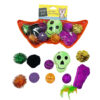 Halloween Cat Toy Variety Pack Plush Balls & Spooky Teasers