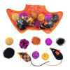 Halloween Cat Toy Variety Pack Plush Balls & Spooky Teasers
