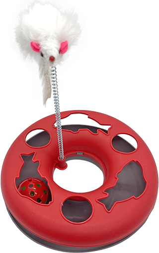 Interactive Cat Turntable Track Toy Spring Mouse Ball