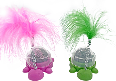 Window Suction Cup Cat Toy Feather Bird & Turtle Teaser