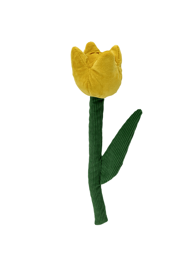 Dog_Plush&Rope_TreatHiding_Tulip001 Plush Flower Dog Toy Treat Hiding Sunflower Tulip Snuffle Puzzle
