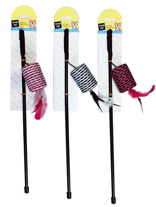 oppo_0 Interactive Plush Bird Cat Wand Toy with Feathers for Indoor Hunting Play