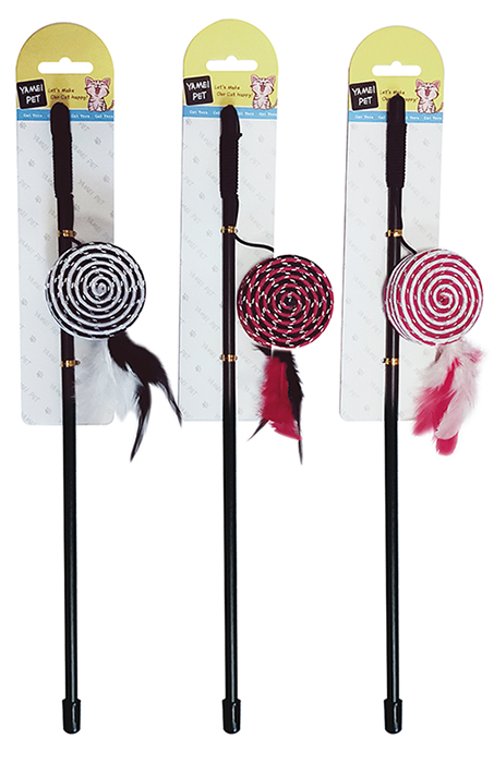 oppo_0 Dreamcatcher Cat Wand Toy with Feathers & Woven Disc for Indoor Cats