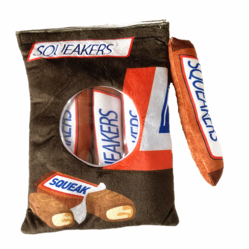 IMG_1436_副本 Squeaky Candy Bar Bag Hide-and-Seek Plush Dog Toy with Chocolate Minis