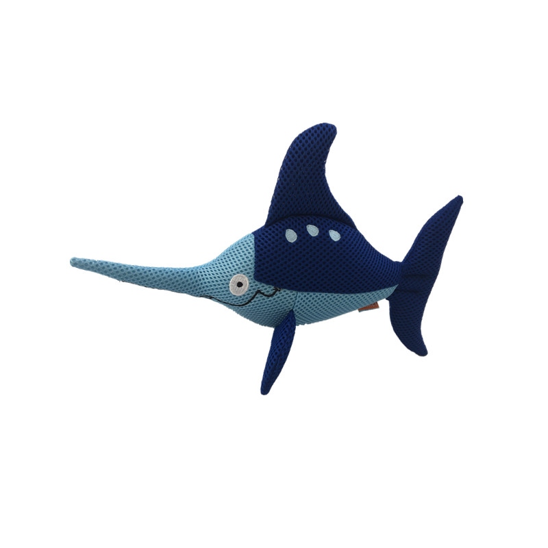 IMG_8054_副本 Plush Swordfish Dog Toy Squeaky Marlin Pet Toy