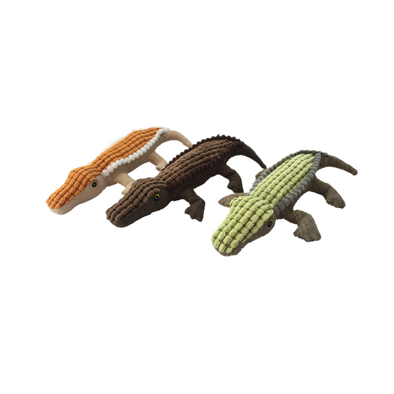 IMG_8068_副本 Textured Corduroy Alligator Plush Dog Toy
