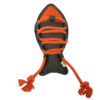 Plush Striped Tropical Fish Dog Toy with Rope Knots