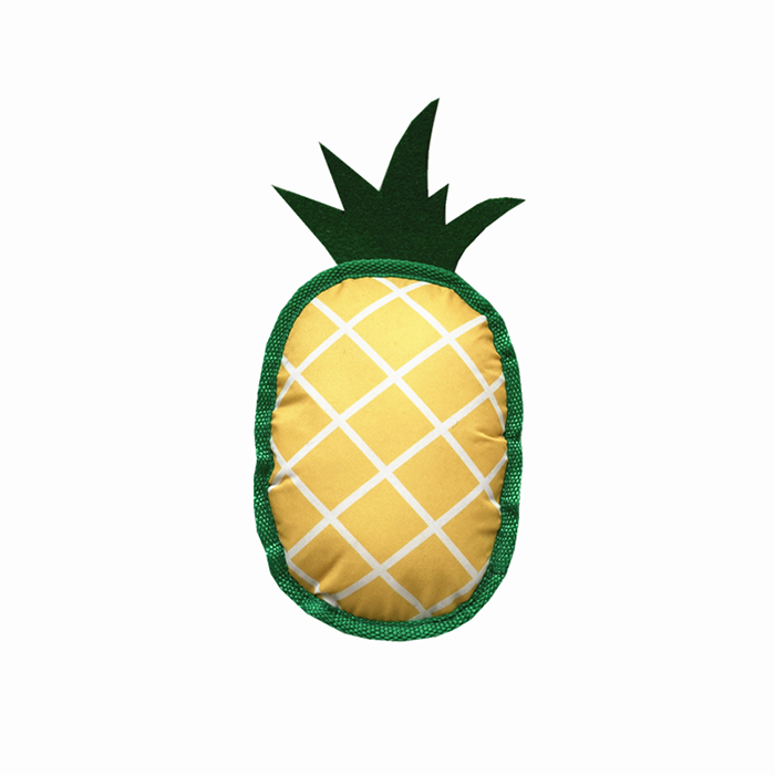 e667c86041effd170e83193deefb884 Fluffy Pineapple Plush Dog Toy with Cotton Rope