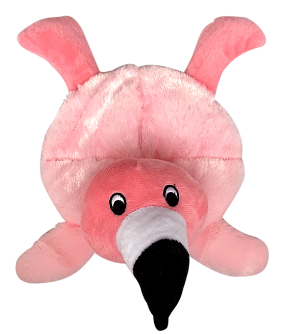 微信图片_20191116172850 Plush Pink Flamingo Dog Toy with Donut Ring Body