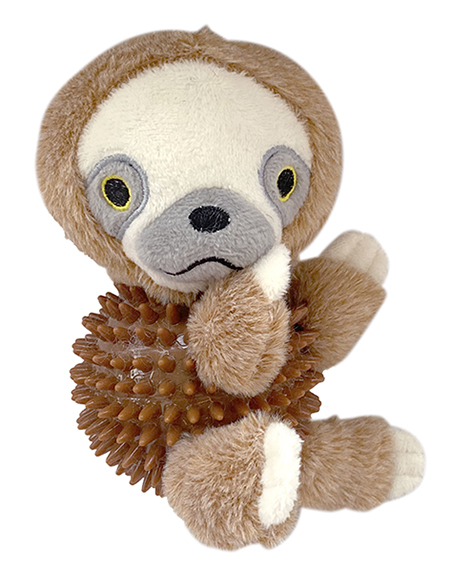 微信图片_20191116172906 Plush Sloth Dog Toy with Spiky Rubber TPR Squeaker Ball
