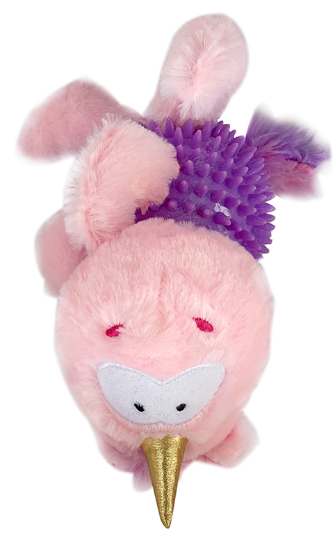 微信图片_20191116172910 Plush Pink Unicorn Dog Toy with Spiky TPR Rubber Ball