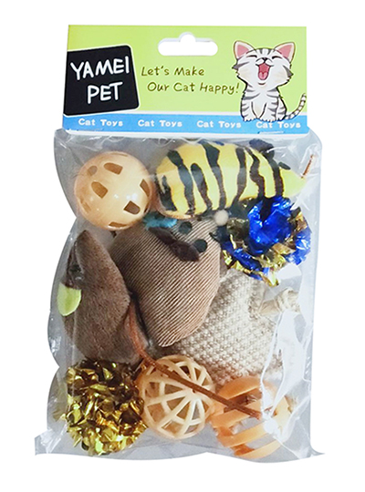 oppo_0 Color-Themed Cat Toy Variety Pack with Plush Mice, Bell Balls & Feathers