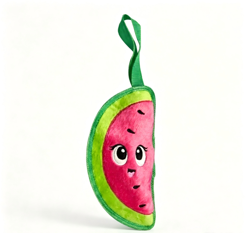 Simulation Fruit Plush Dog Toy Squeaky Avocado Watermelon Chew
