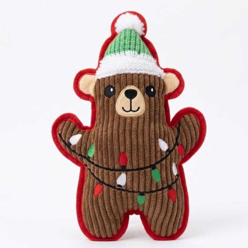 微信图片_20260916094833_345_303 Christmas Bear Plush Dog Toy with Printed Holiday String Lights