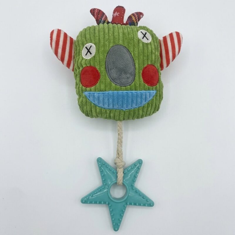 微信图片_20260916094833_347_303 Christmas Green Monster Plush Dog Toy with Cotton Rope & Star Ring